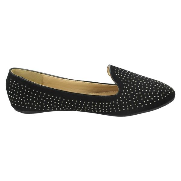 Spot On Ladies Spot On Flat Diamante Ballerina