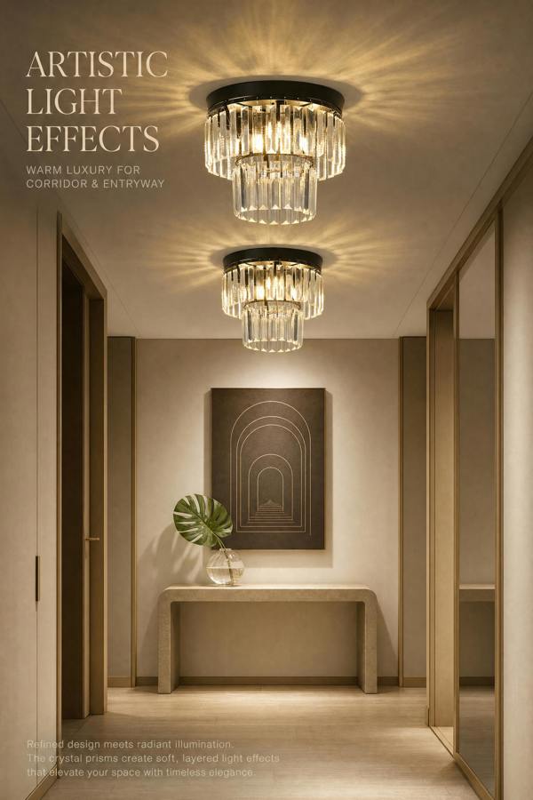 Living and Home Crystal Mount Ceiling Light