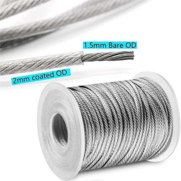 30M Heavy Duty Guide Wire PVC Coated Stainless Steel Hanging Kit - Lighting Legends