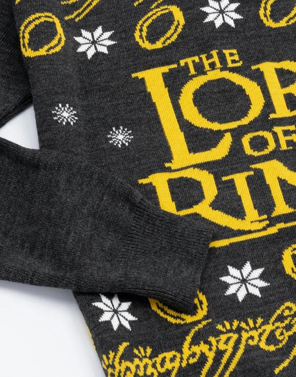 Lord Of The Rings Mens Black Christmas Jumper