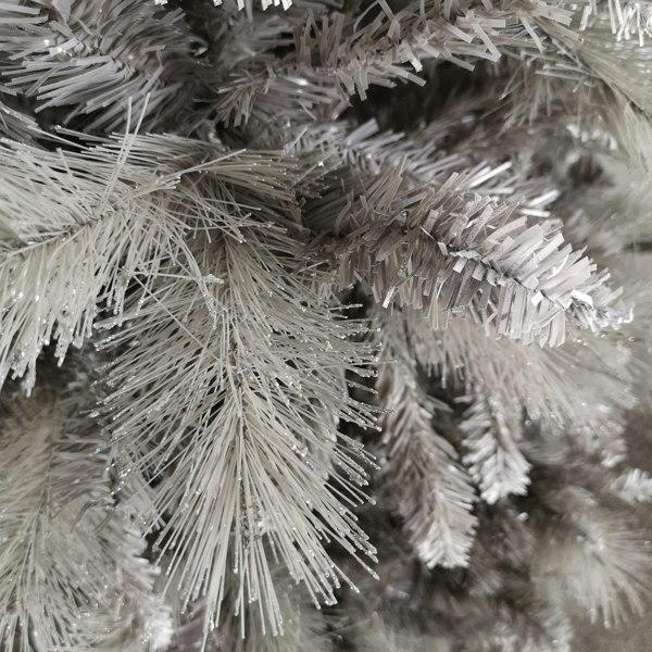 Samuel Alexander Premier 2.4m Silver Glitter Tip Fir Festive Christmas Tree in Grey PVC