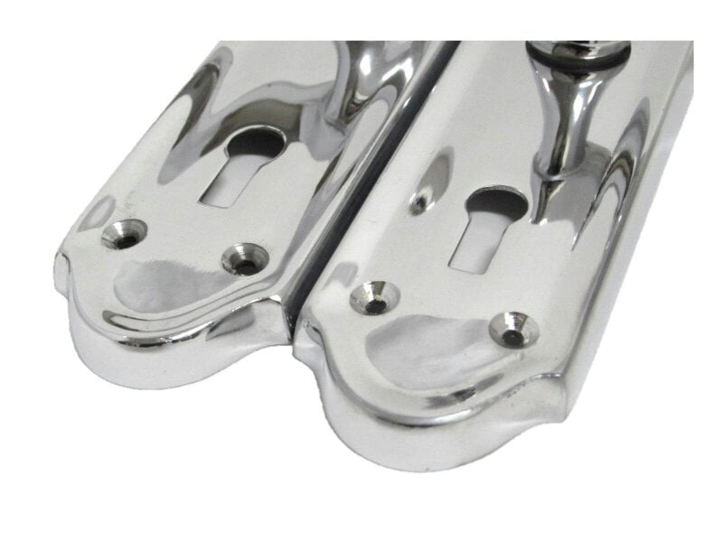 EDH Door Hardware Polished Chrome Lock Door Handles Ashford Ashworth Victorian Scroll Door 170mmx1