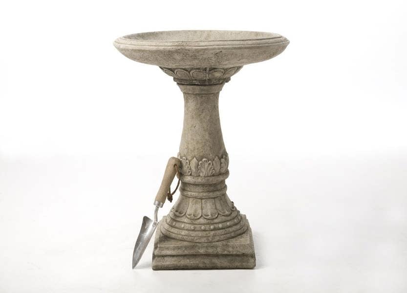 Stone Cast Garden Bench and LaLa Design Birdbath
