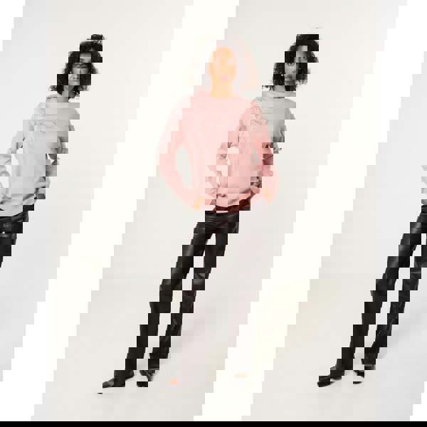 Blue Vanilla Diamante And Pearl Bow Knit Jumper