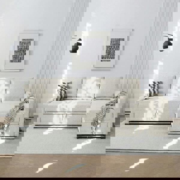 Weilai Concept Edwards Three Seater Corner Sofa Bed With Storage, Linen