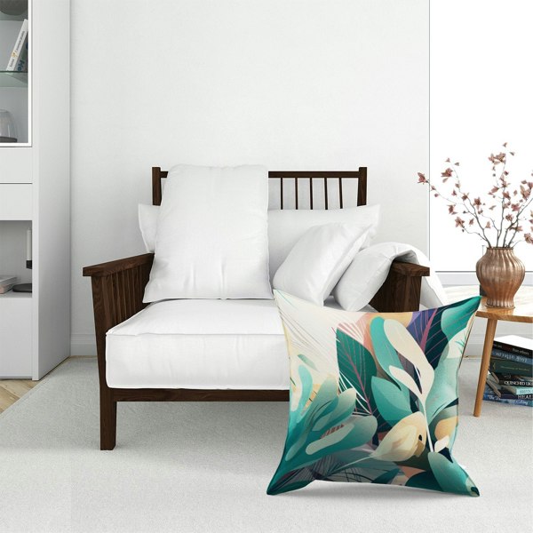 Warren Reed Abstract Tropical Leaves Floor Cushion