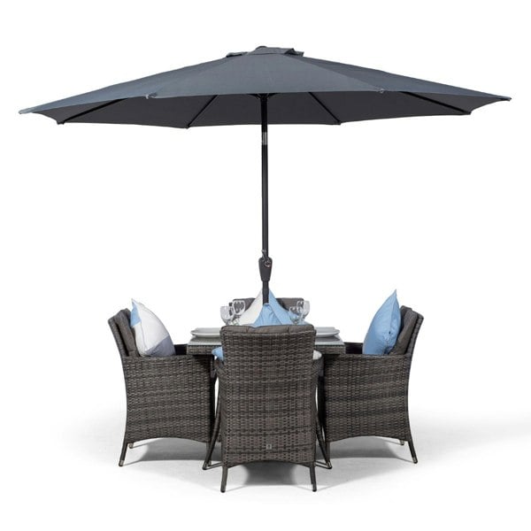 Giardino Savannah Square 4 Seater Patio Dining Set with Ice Bucket Drinks Cooler