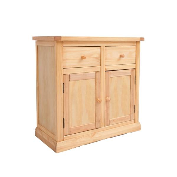 Lucca Waxed 2 Drawer 2 Door Sideboard Wood Knob