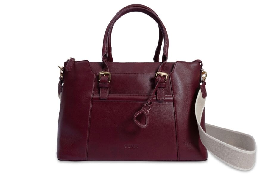 SADDLER Elizabeth Leather Workbag  - Handmade by Saddler - Practical, Spacious & Elegant Design - Bordeaux