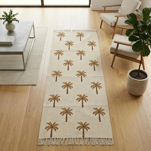 Garden Greatness Tropical Palm Tree Patterned Area Rug