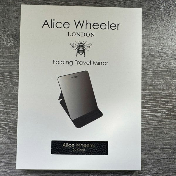 Alice Wheeler Folding Travel Vanity Mirror  Boxed For Gifting