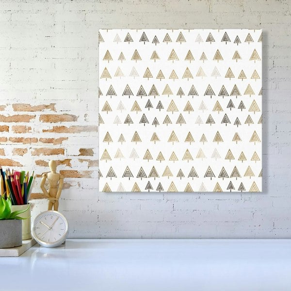 Warren Reed Geometric Christmas Tree Pattern Canvas