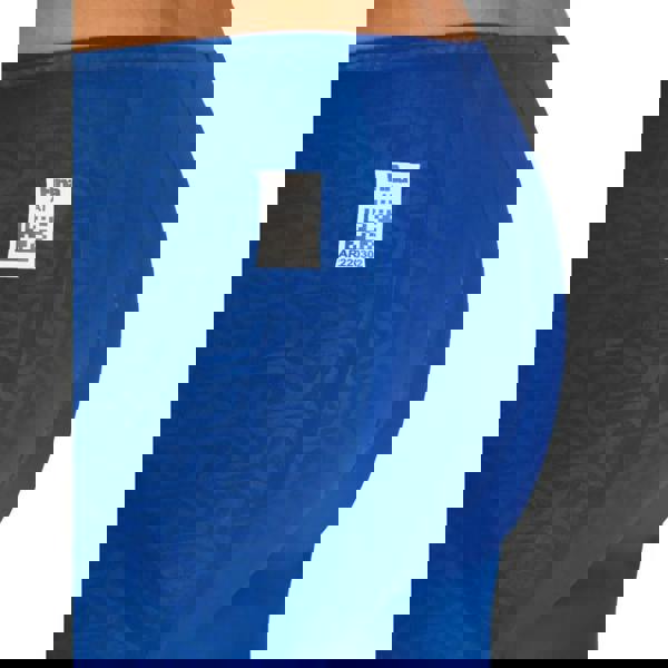 Ocean blue Arena Powerskin Carbon Glide jammer with royal blue fina textured bottom