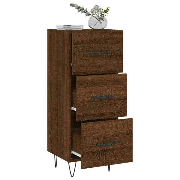 Berkfield Sideboard Brown Oak 34.5x34x90 cm Engineered Wood