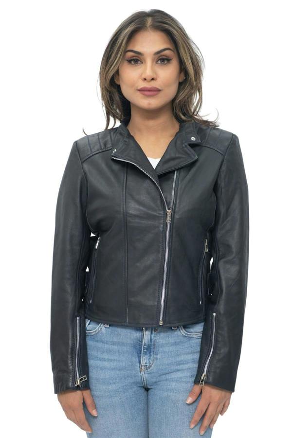 Infinity Leather Womens Leather Biker Jacket-Celaya