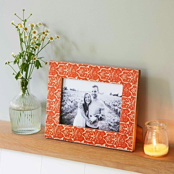 Paper High Vidya Orange Patterned Photo Frame