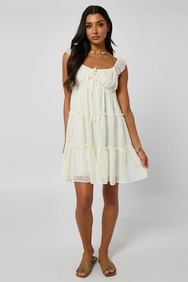 Urban Bliss Tiered Ruched Ruffles Mini Dress
