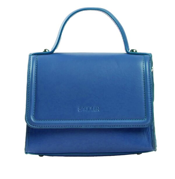SADDLER  TINA Leather Flapover Handbag - Adjustable Strap, Phone Pocket, Crossbody or Handheld - RFID Protected - Electric Blue
