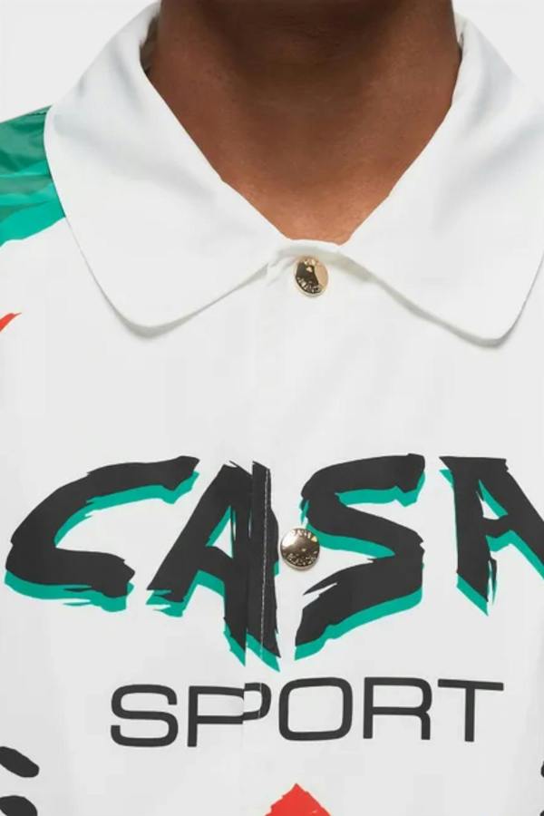 Casablanca Printed Coach Jacket Casa Moto White