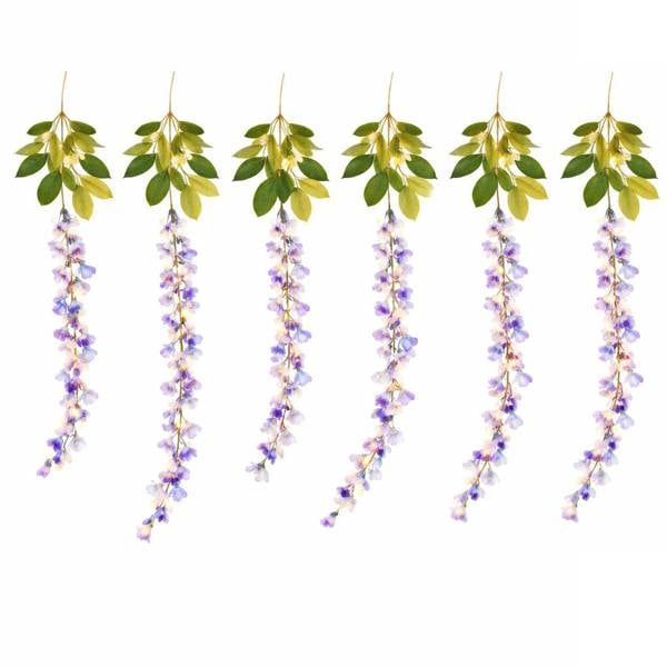 Gardenwize Solar Hanging Lights – Wisteria Flower 6 Piece Set with 60 LED Garden Lights
