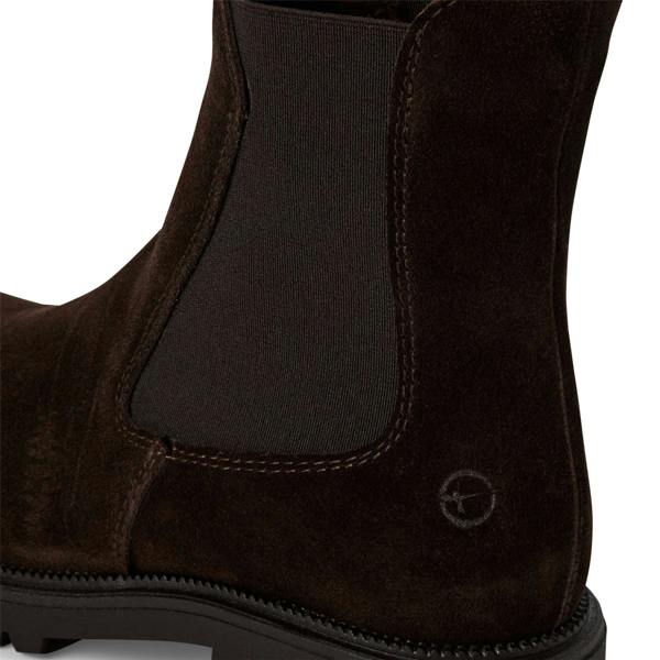 Tamaris Womens Mocca Brown Leather Classic High Chelsea Ankle Boots