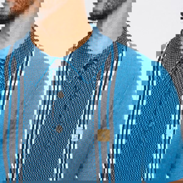 Gabicci V54GM11 Mens Hadon Short Sleeve French Placket Knitted Polo Gabicci Vintage - AQUA
