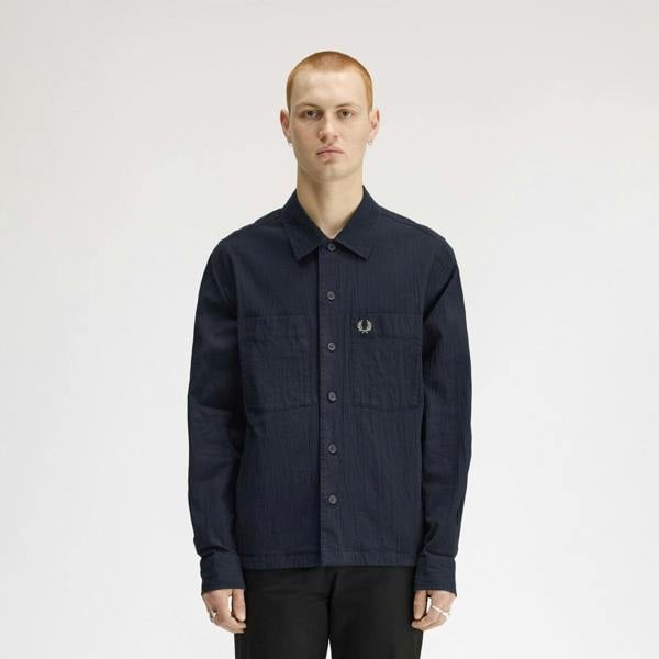 Fred Perry Seersucker Button Through Overshirt