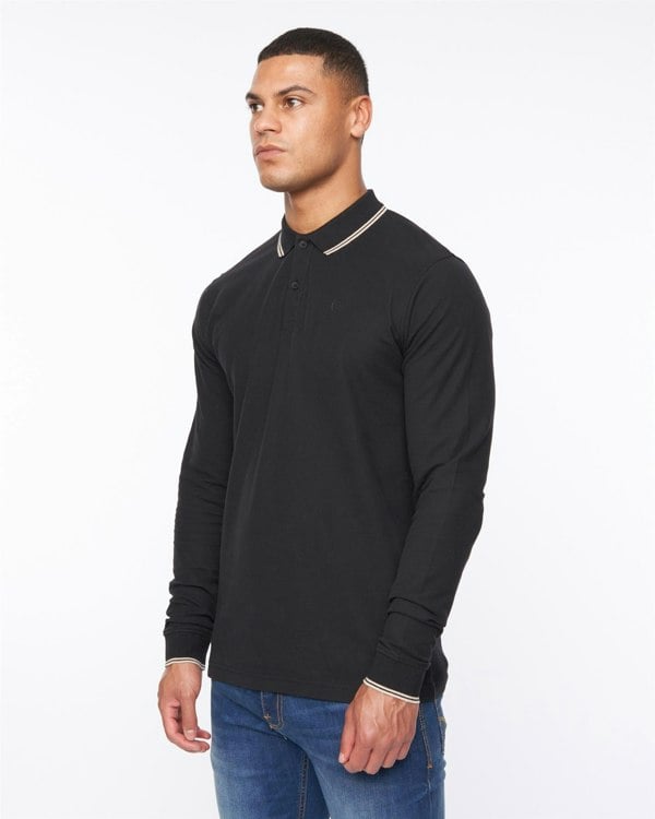 Duck and Cover Roxberry Long Sleeve Polo - Black