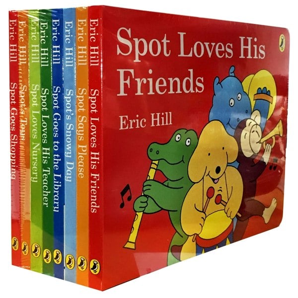 Spot Story 8 Book Set Pack by Eric Hill - Spot Loves Nursery, Spot Goes Shopping, Spot Toys & more