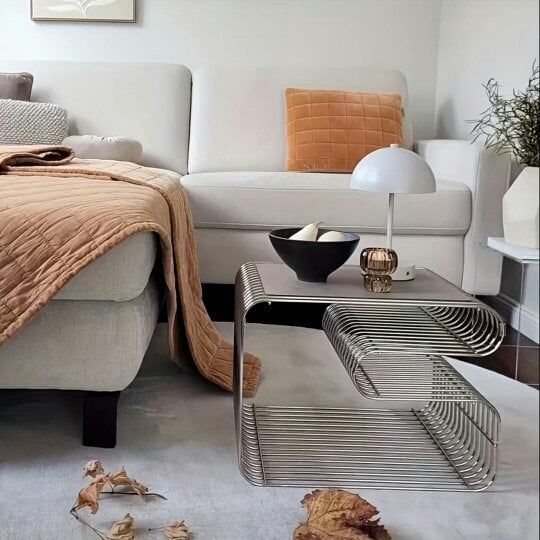Havendro Metal Wire Side Table Magazine Rack Compact End Table for Sofa & Bedside Holder