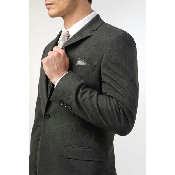 Limehaus Regular Fit Charcoal Stretch Waistcoat