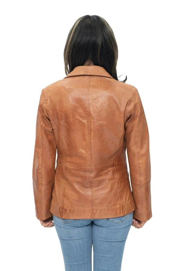 Infinity Leather Womens Soft Leather Blazer Jacket-Apeldoorn