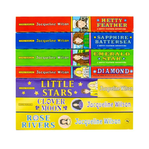 Jacqueline Wilson Collection 7 Books Set (Hetty Feather, Sapphire Battersea, Emerald Star, Diamond, Little Stars, Clover Moon & Rose Rivers)