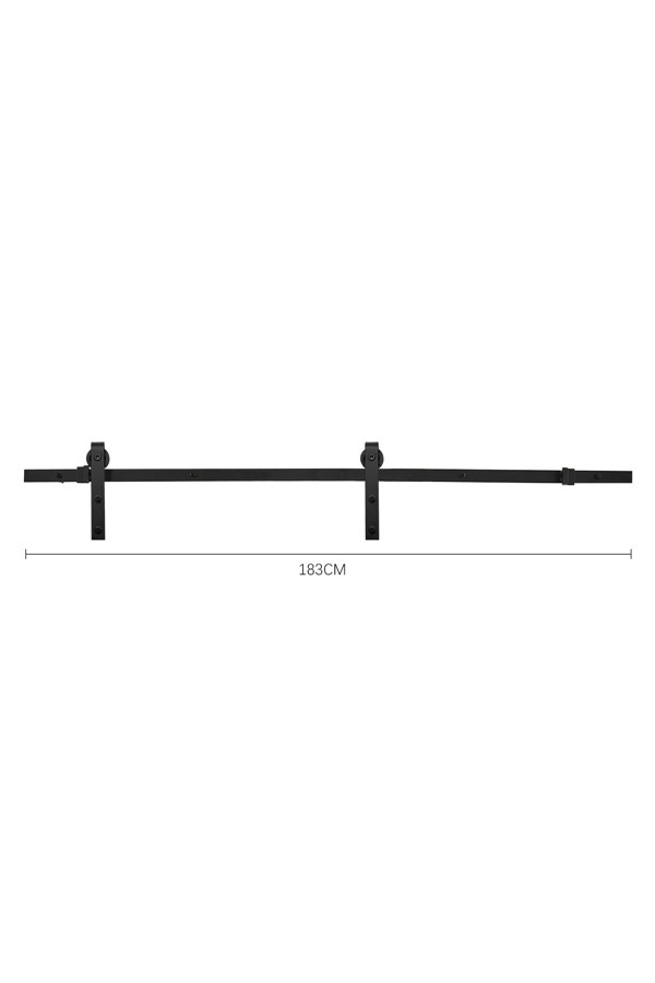 Living and Home 91cm W x 3.5cm D x 213cm H Farmhouse Style Wooden Barn Door with Slide Guide