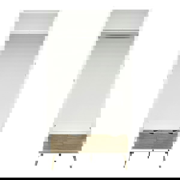 Furniture To Go Oslo Wardrobe 2 Doors 2 Drawers in White and Oak