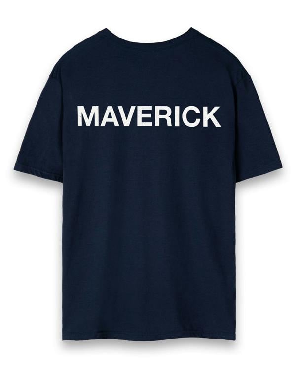 Top Gun: Maverick Mens Blue Maverick Movie Logo Short Sleeved T-Shirt