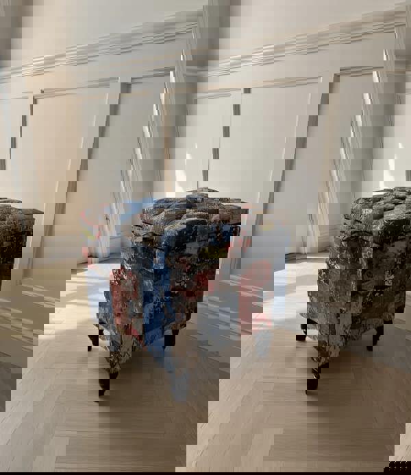 PREMIUM small coffee table Demask multicolour Small chesterfield lid Storage Box - ISTOOLS