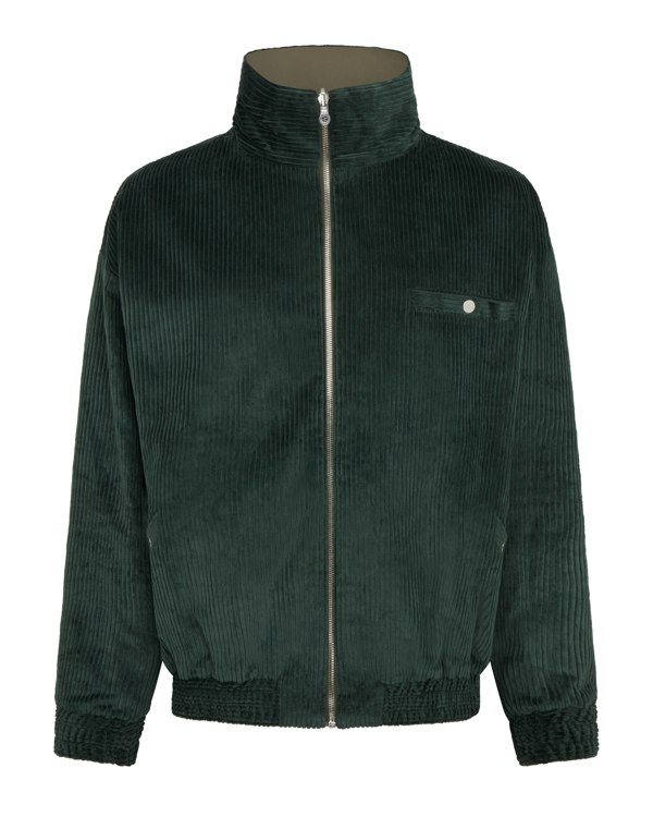 Frolickers Reversible Corduroy Bomber Jacket - Olive / Evergreen