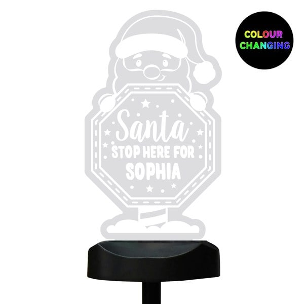 Personalised Memento Company Personalised Santa Stop Here Sign Outdoor Solar Light