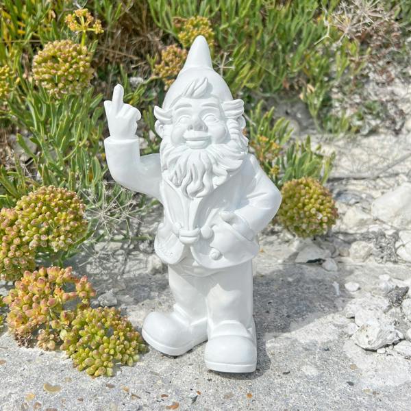 Stoobz White Middle Finger F**k You Garden Gnome 20cm