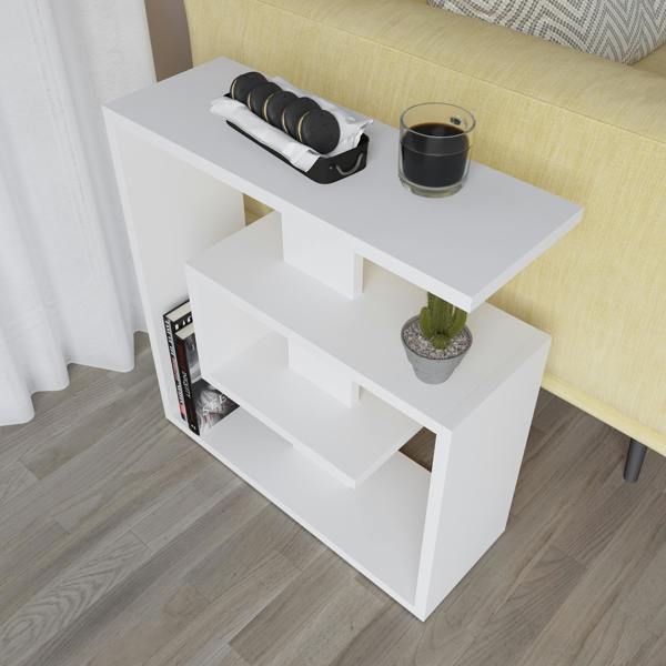 Decortie Saly Modern 3-Tier Compact Side Table with Storage Shelves 57cm