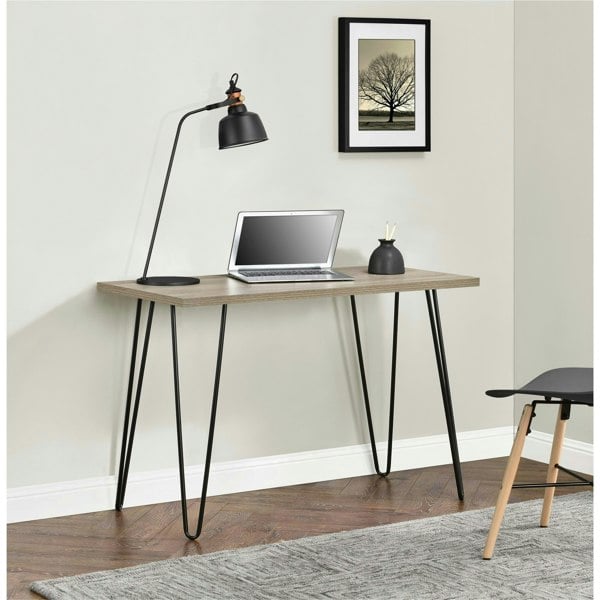 Dorel Home Owen Retro Office Writing Desk in Rustic Oak