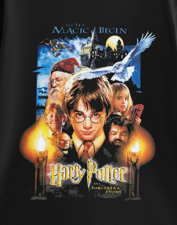 Harry Potter Unisex Black Sorcerers Stone Short Sleeved T-Shirt