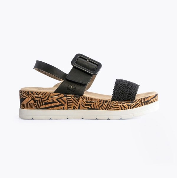 Rieker V3950-00 Womens Sandals - Black