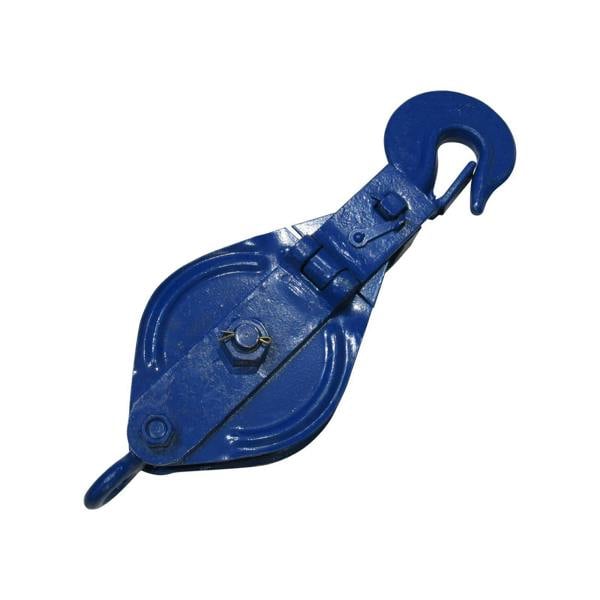2 Ton 150 MM Snatch Block With Safety Hook Blue Painted - 16MM Wire Rope Lifting