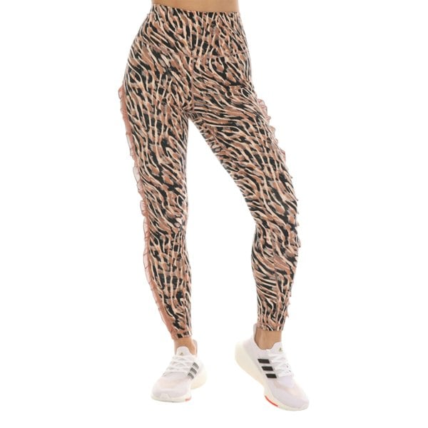 Adidas Womens Yoga Studio Animal Print 7/8 Leggings - Ecru