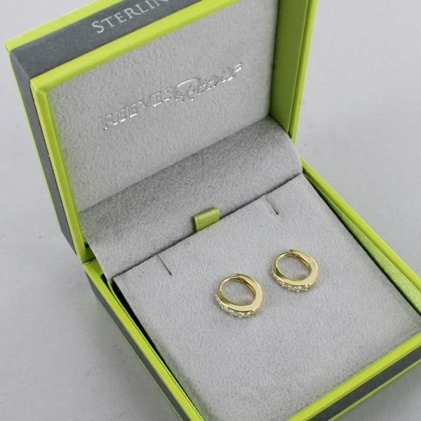 Oval Hoop Sparkle Earrings in Sterling Silver - Reeves & Reeves