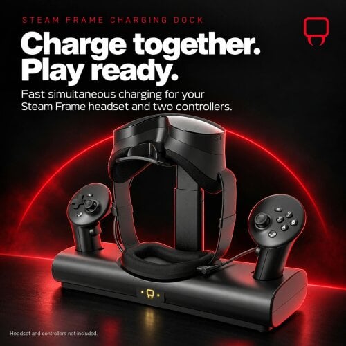Venom Steam Frame Fast Charging Dock and Display Stand with Controller Batteries