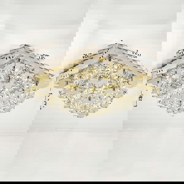 Modern Square Tiered Crystal Ceiling Light Ceiling Light Living and Home 