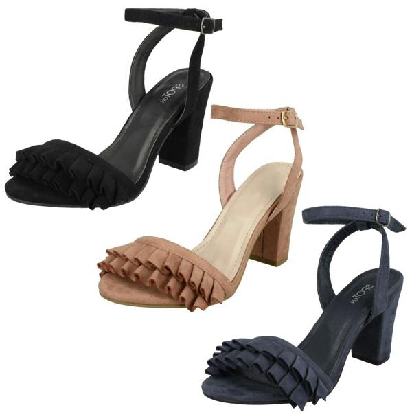 Spot On Ladies Spot On Mid Chunky Heel Sandals